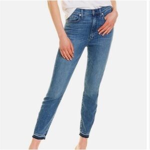 7 For All Mankind Women's Light Blue ankle distressed Skinny Jeans size 26